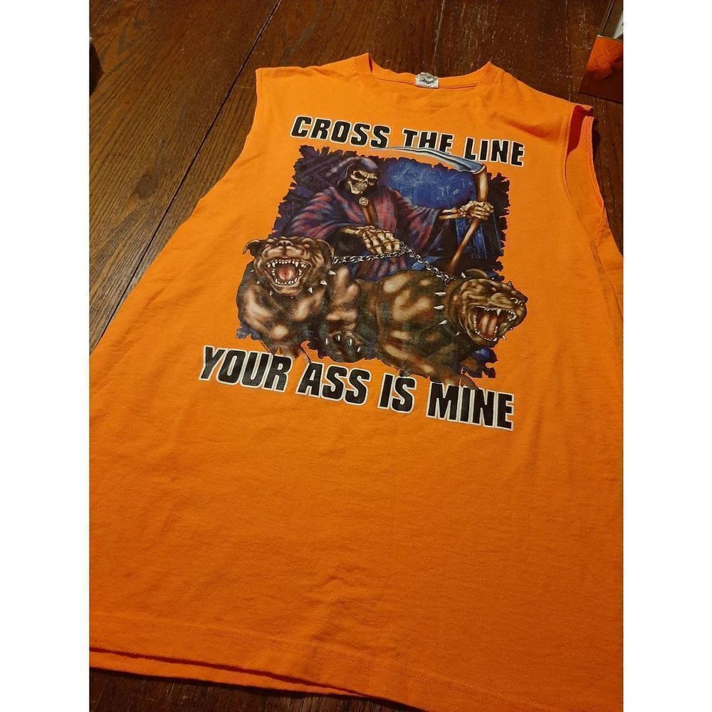 Large 2014 Biketober Fest Daytona Beach Orange Sleeveless Muscle Shirt